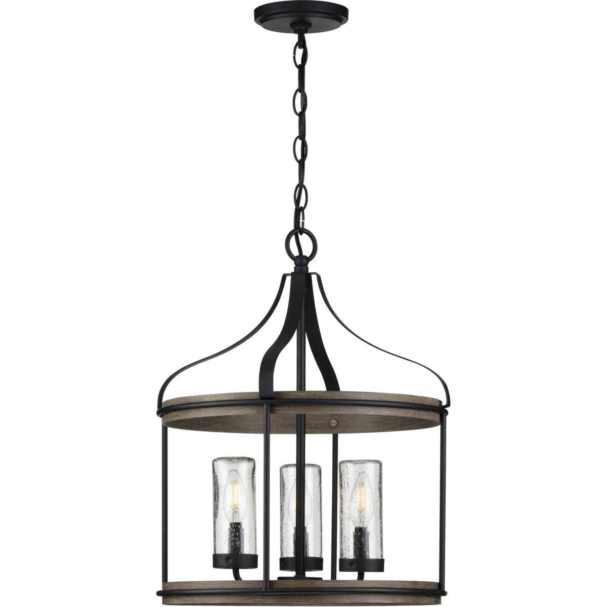 Brenham 3 Light Matte Black Pendant Ceiling Light