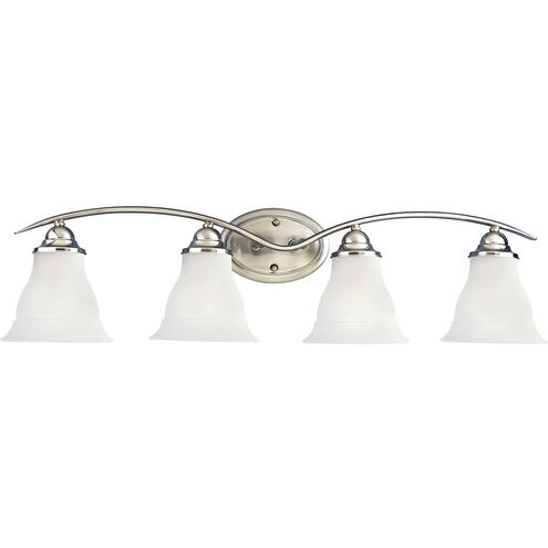 Trinity 4 Light 33 inch Brushed Nickel Bath Vanity Wall Light in Bulbs Not Included, Standard