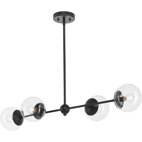 Atwell 4 Light 40 inch Matte Black Linear Chandelier Ceiling Light