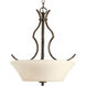 Applause 3 Light 19.62 inch Antique Bronze Inverted Foyer Pendant Ceiling Light