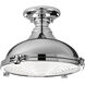 Fresnel Lens LED 12 inch Polished Chrome Semi-Flush Mount Ceiling Light