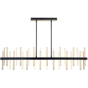 Harmonix LED 56 inch Black Aged Brass Chandelier Ceiling Light in 56in.