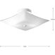 Square Glass 2 Light 12 inch White Flush Mount Ceiling Light