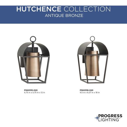 Hutchence 1 Light 18 inch Antique Bronze Outdoor Wall Lantern