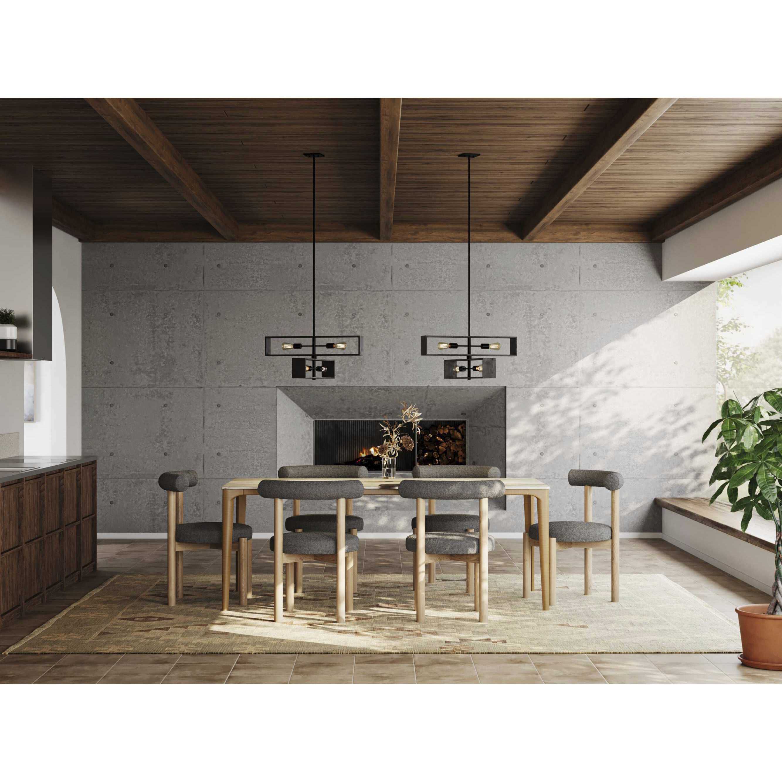 Boundary 4 Light 30 inch Matte Black Chandelier Ceiling Light, Design Series