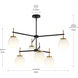 Rigsby 6 Light 40 inch Matte Black and Brushed Gold Chandelier Ceiling Light