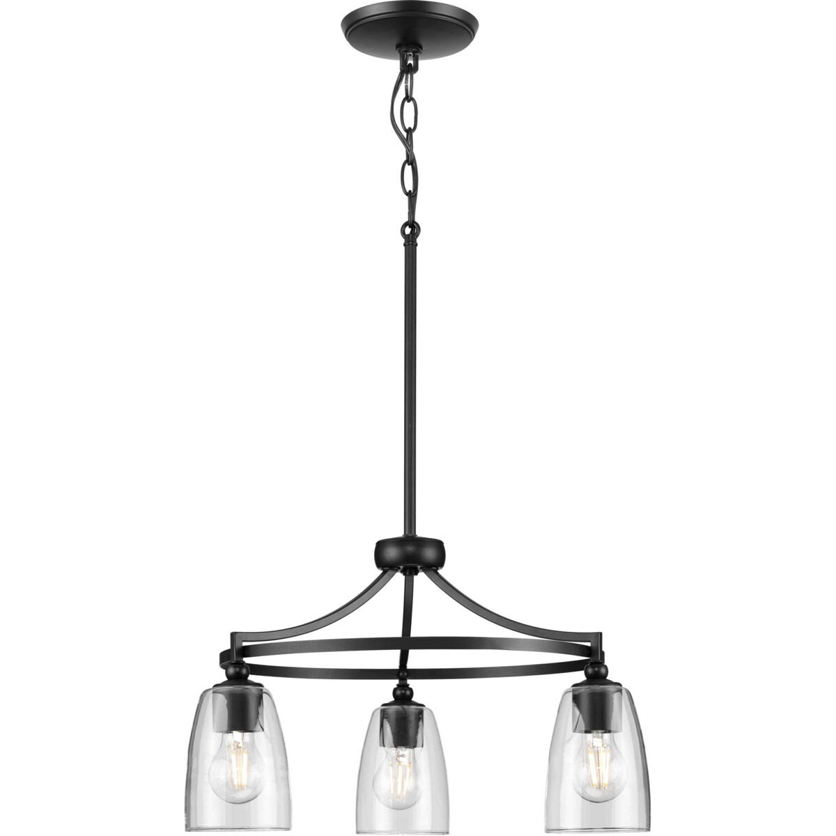 Parkhurst 3 Light 21 inch Matte Black Chandelier Ceiling Light