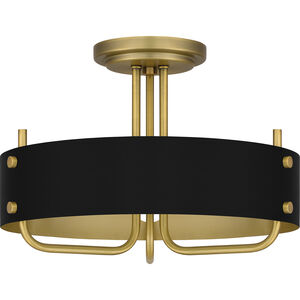 Madden 3 Light 17 inch Aged Brass Semi-Flush Mount Ceiling Light, Large