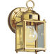 Flat Glass Lantern 1 Light 8 inch Polished Brass Outdoor Wall Lantern