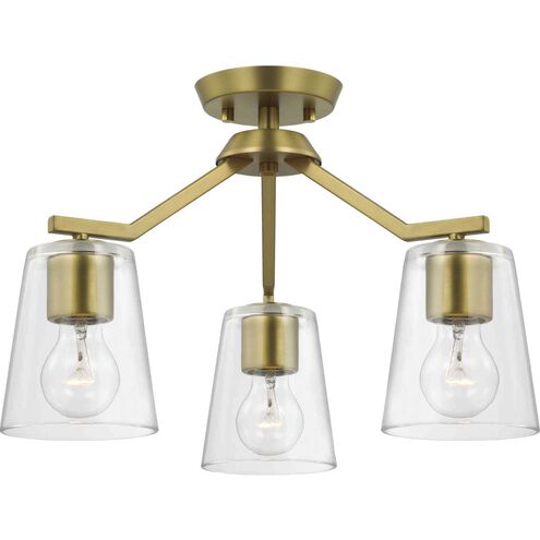 Vertex 3 Light 18 inch Brushed Gold Convertible Chandelier Ceiling Light