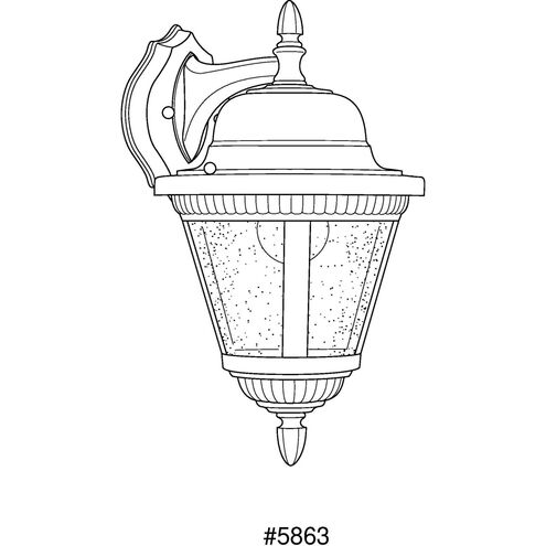 Westport 1 Light 16 inch White Outdoor Wall Lantern in Bulbs Not Included, Clear Seeded, Medium