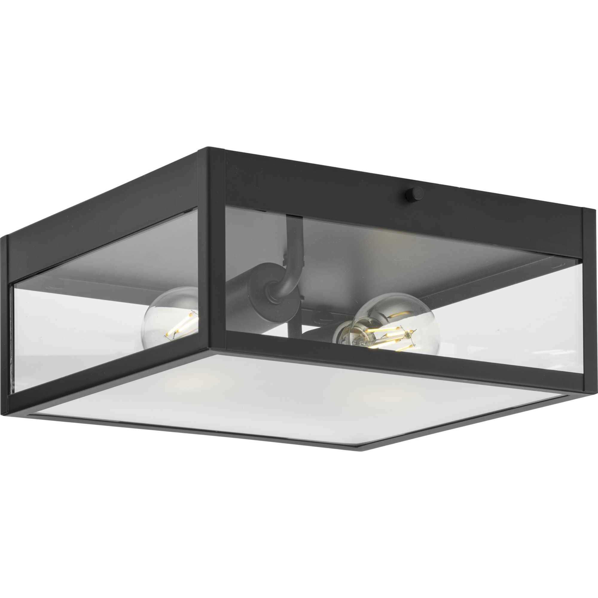 Parrish 2 Light 11 inch Matte Black Outdoor Flush Mount