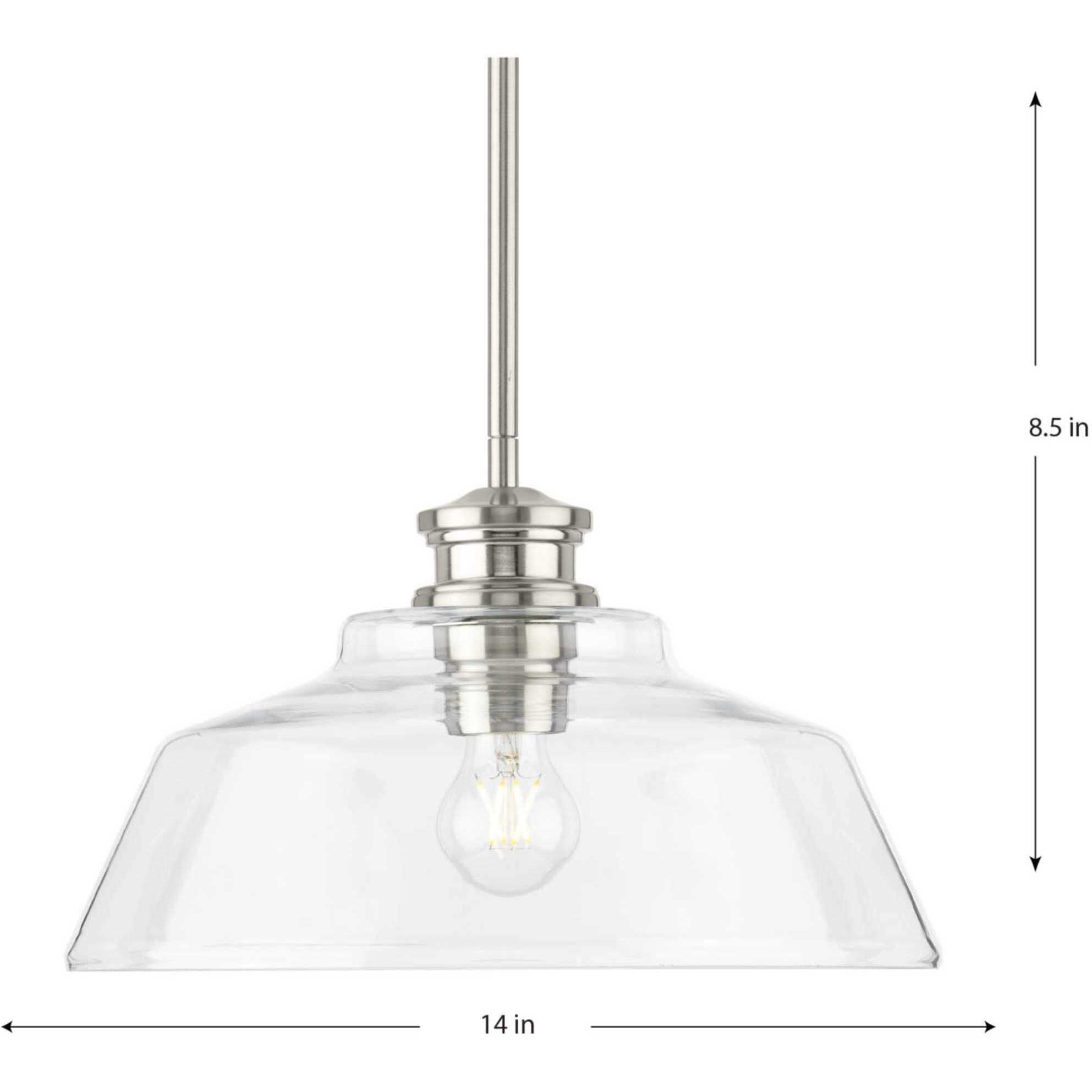 Progress P500381-009 Singleton 1 Light 14 inch Brushed