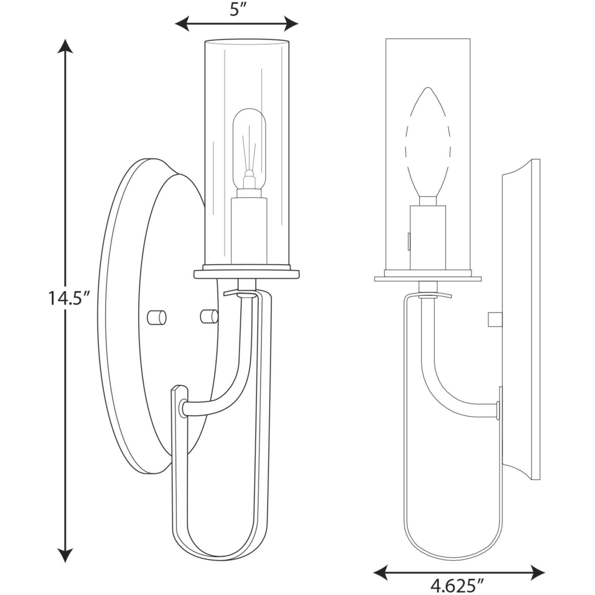 Riley 1 Light 5 inch Brushed Nickel Wall Bracket Wall Light