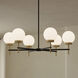 Rigsby 6 Light 36 inch Matte Black and Brushed Gold Chandelier Ceiling Light