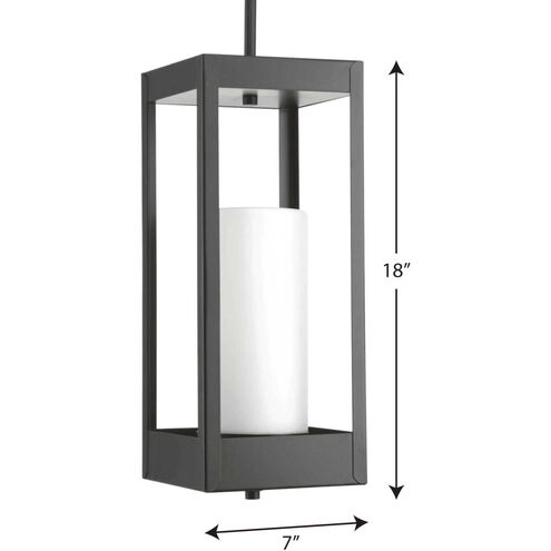 Patewood 1 Light 7 inch Matte Black Outdoor Hanging Lantern, Design Series