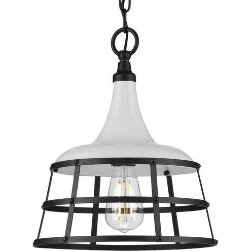 Bastille 1 Light White Pendant Ceiling Light