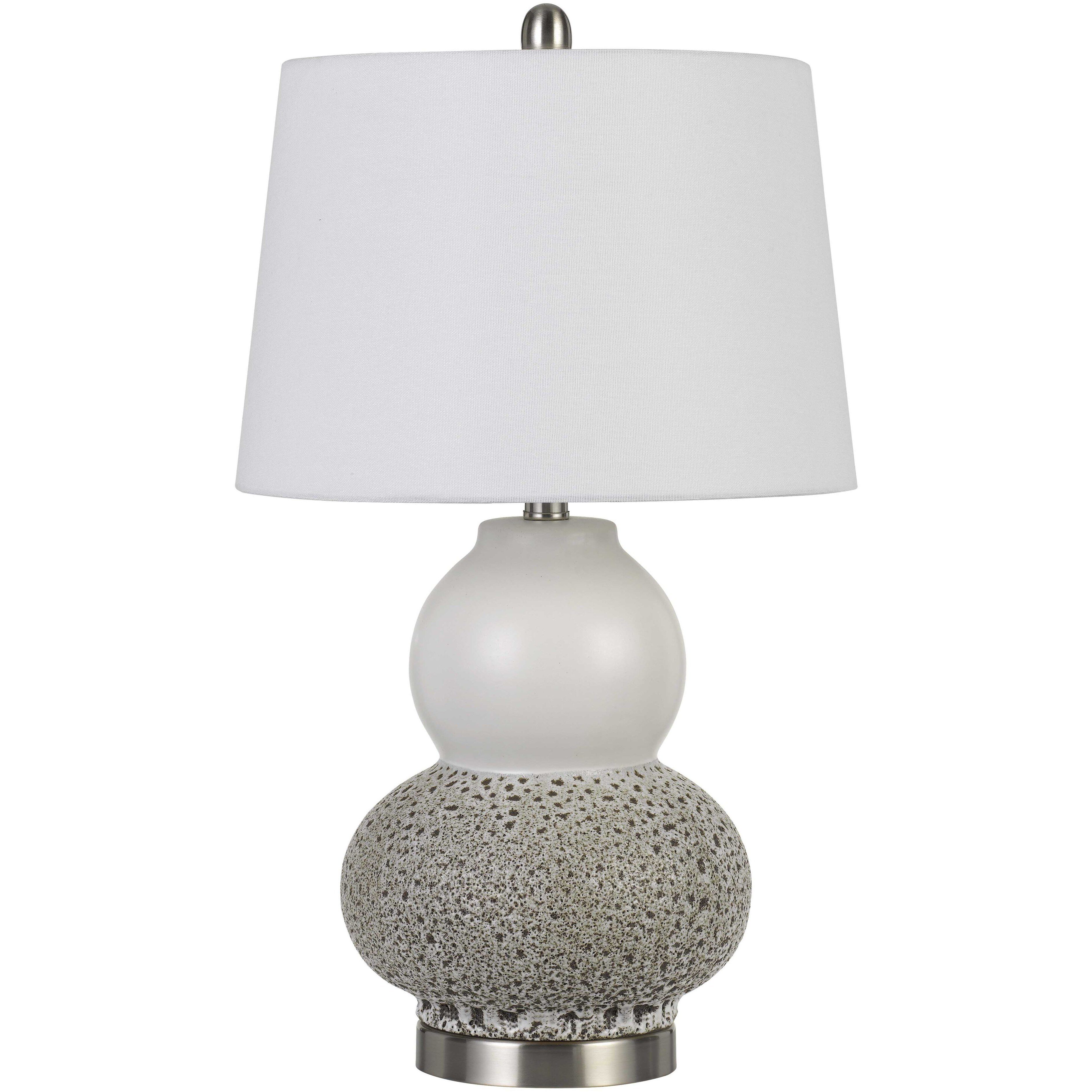 Aigio 24 inch 100 watt Grey Crackle Table Lamp Portable Light, Pair