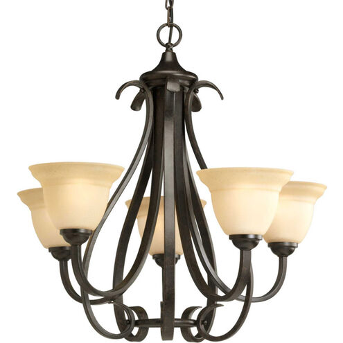 Torino 5 Light 26 inch Forged Bronze Chandelier Ceiling Light in Tea-Stained