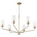 Celino 6 Light 40 inch Champagne Bronze Large Chandelier Ceiling Light