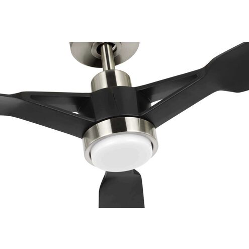 Belen 60 inch Brushed Nickel with Matte Black Blades Outdoor Ceiling Fan