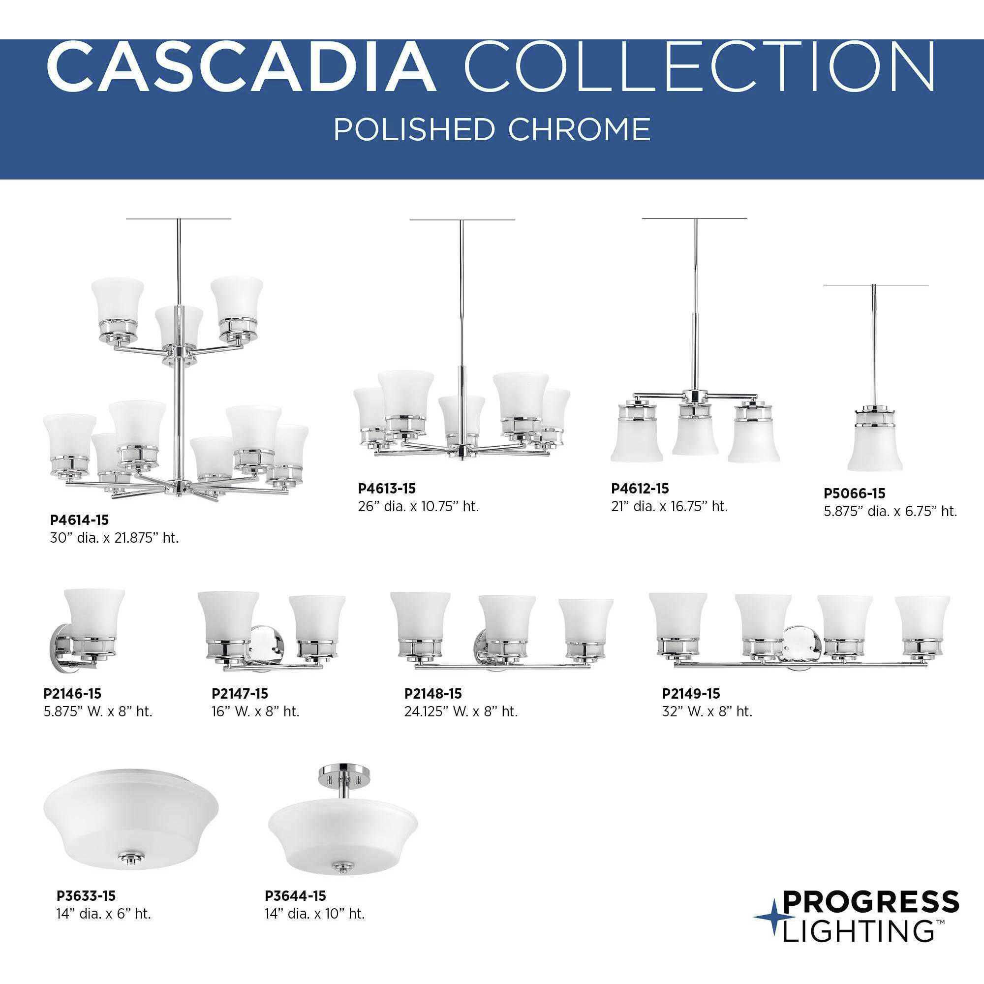 Cascadia 1 Light 6 inch Polished Chrome Bath Vanity Wall Light