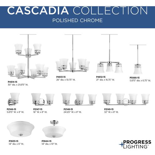 Cascadia 5 Light 26 inch Polished Chrome Chandelier Ceiling Light