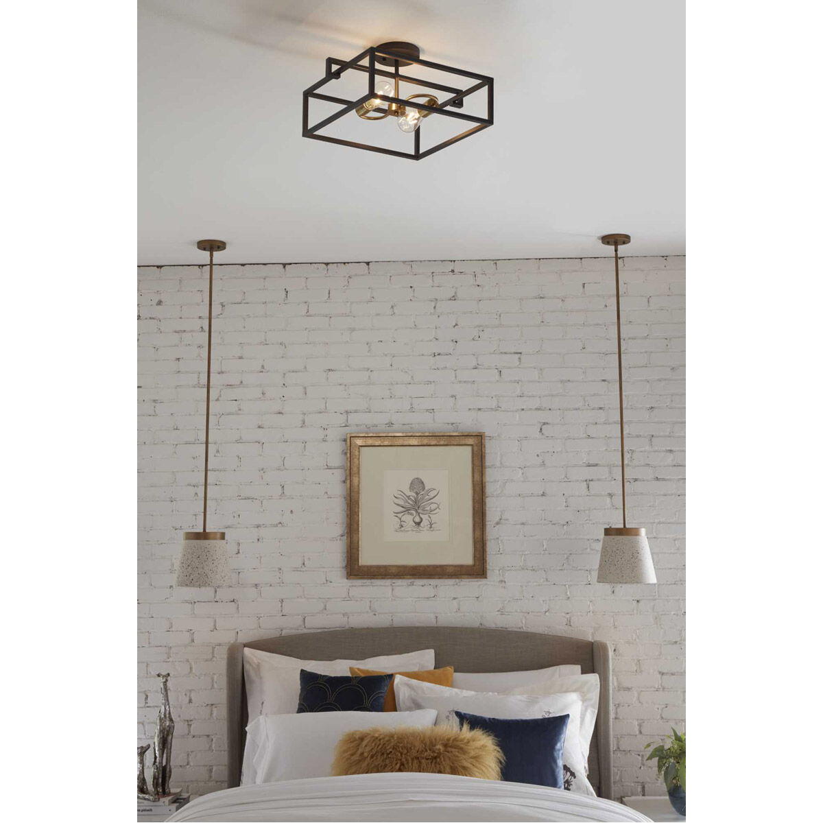 Blakely 2 Light 17 inch Graphite Semi-Flush Mount Convertible Ceiling Light, Design Series