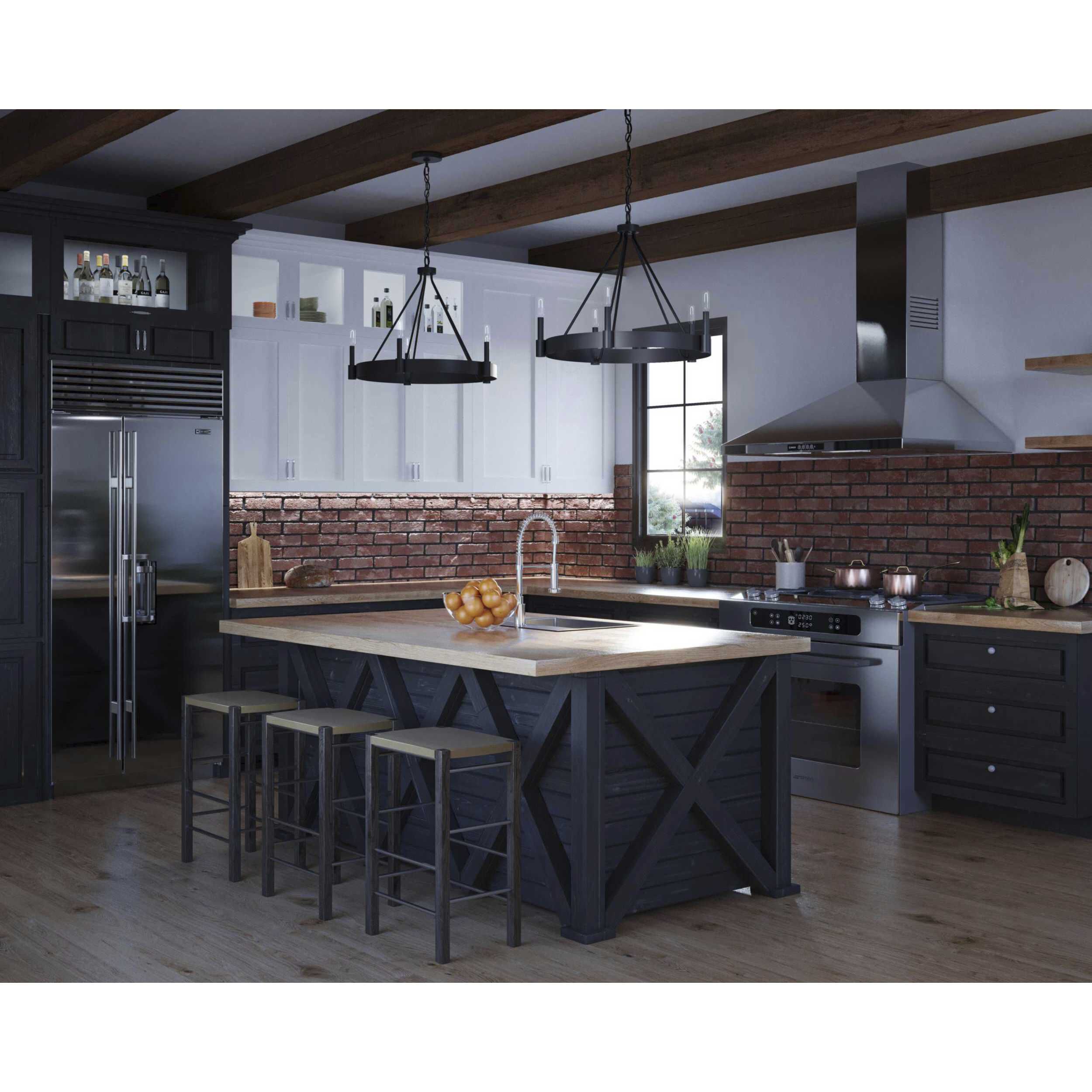 Breckenridge 5 Light 26 inch Matte Black Chandelier Ceiling Light, Design Series