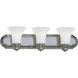 Opal Glass 3 Light 24 inch Polished Chrome Bath Vanity Wall Light