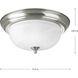 Dome Glass CTC 2 Light 13.25 inch Brushed Nickel Flush Mount Ceiling Light in Alabaster Glass