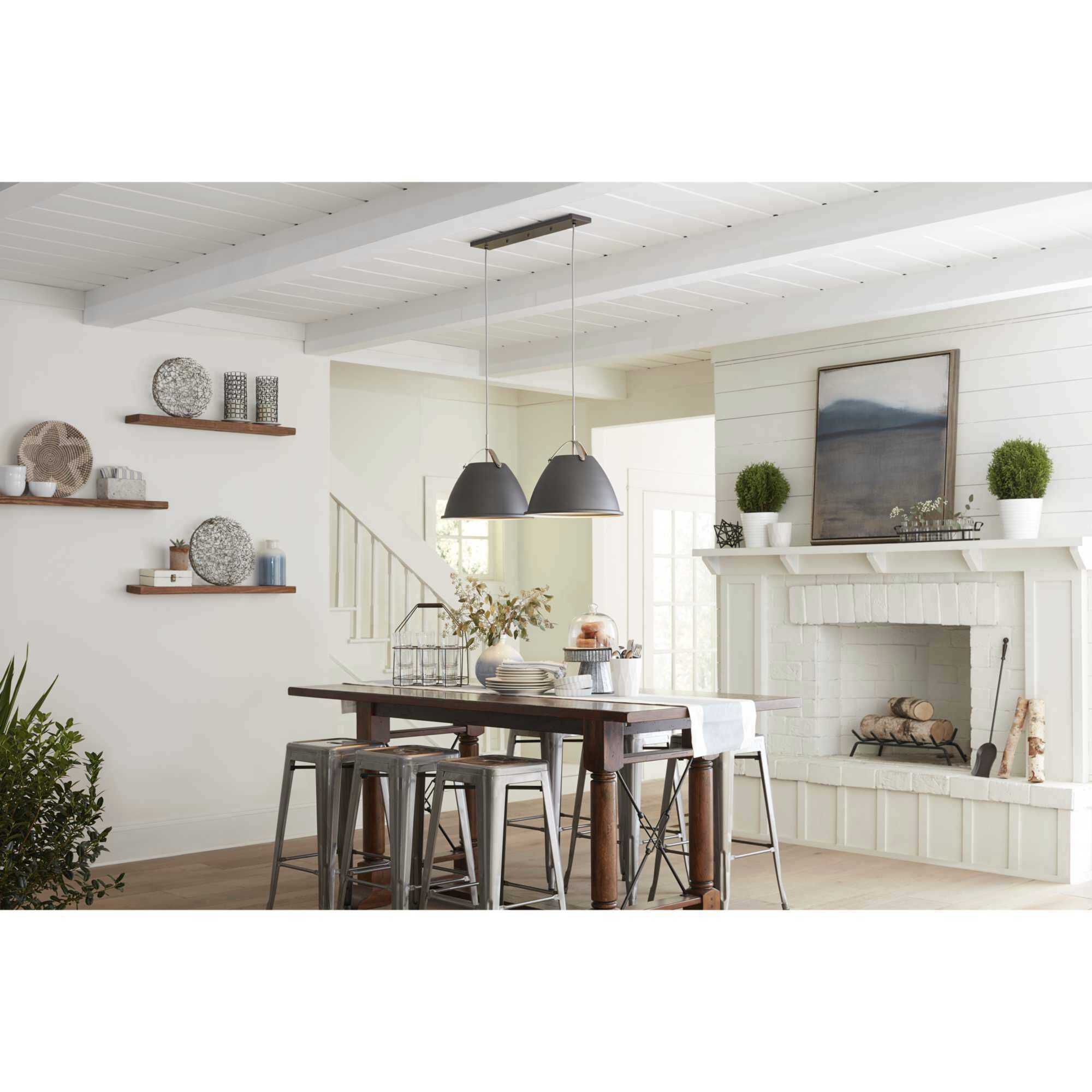 Tre 1 Light Graphite Pendant Ceiling Light, Medium