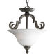 Melbourne 2 Light 17 inch Espresso Semi-Flush Mount Ceiling Light