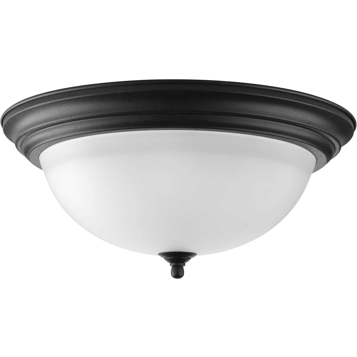 Dome Glass CTC 3 Light 15.25 inch Forged Black Flush Mount Ceiling Light in Alabaster Glass