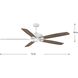 Kennedale 72 inch Satin White with Driftwood/Satin White Blades Ceiling Fan in Matte White