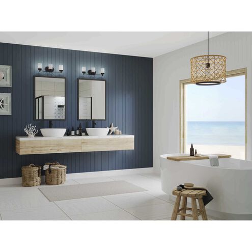 Glide 3 Light 24 inch Rubbed Bronze Bath Vanity Wall Light, Design Series