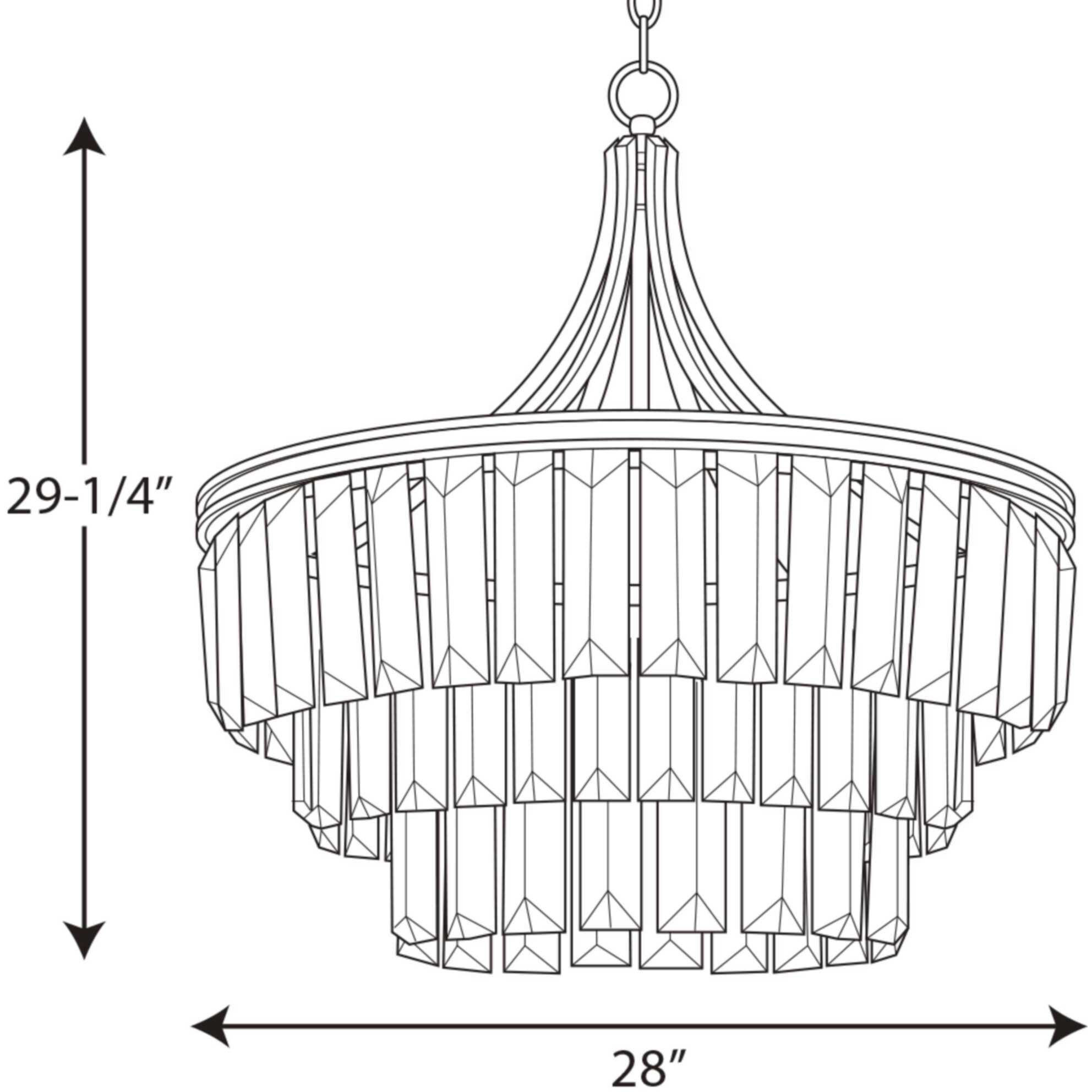 Glimmer 6 Light Antique Bronze Pendant Ceiling Light, Design Series