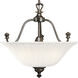Renovations 3 Light 16 inch Forged Bronze Semi-Flush Mount Ceiling Light