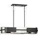 Lowery 4 Light 42 inch Matte Black and Antique Silver Leaf Linear Chandelier Ceiling Light, Design Series