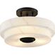 Tosca 3 Light 18 inch Matte Black Semi-Flush Mount Ceiling Light, Design Series