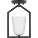 Vertex 1 Light 5 inch Matte Black Semi-Flush Mount Ceiling Light