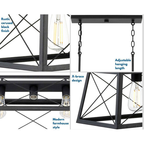 Briarwood 5 Light 38 inch Textured Black Linear Chandelier Ceiling Light