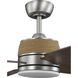 Shaffer II 56 inch Antique Nickel with Classic Walnut/Grey Weathered Wood Blades Ceiling Fan, Progress LED