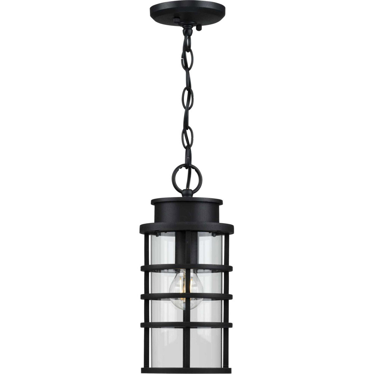 Port Royal 1 Light 6 inch Textured Black Outdoor Hanging Lantern, with DURASHIELD