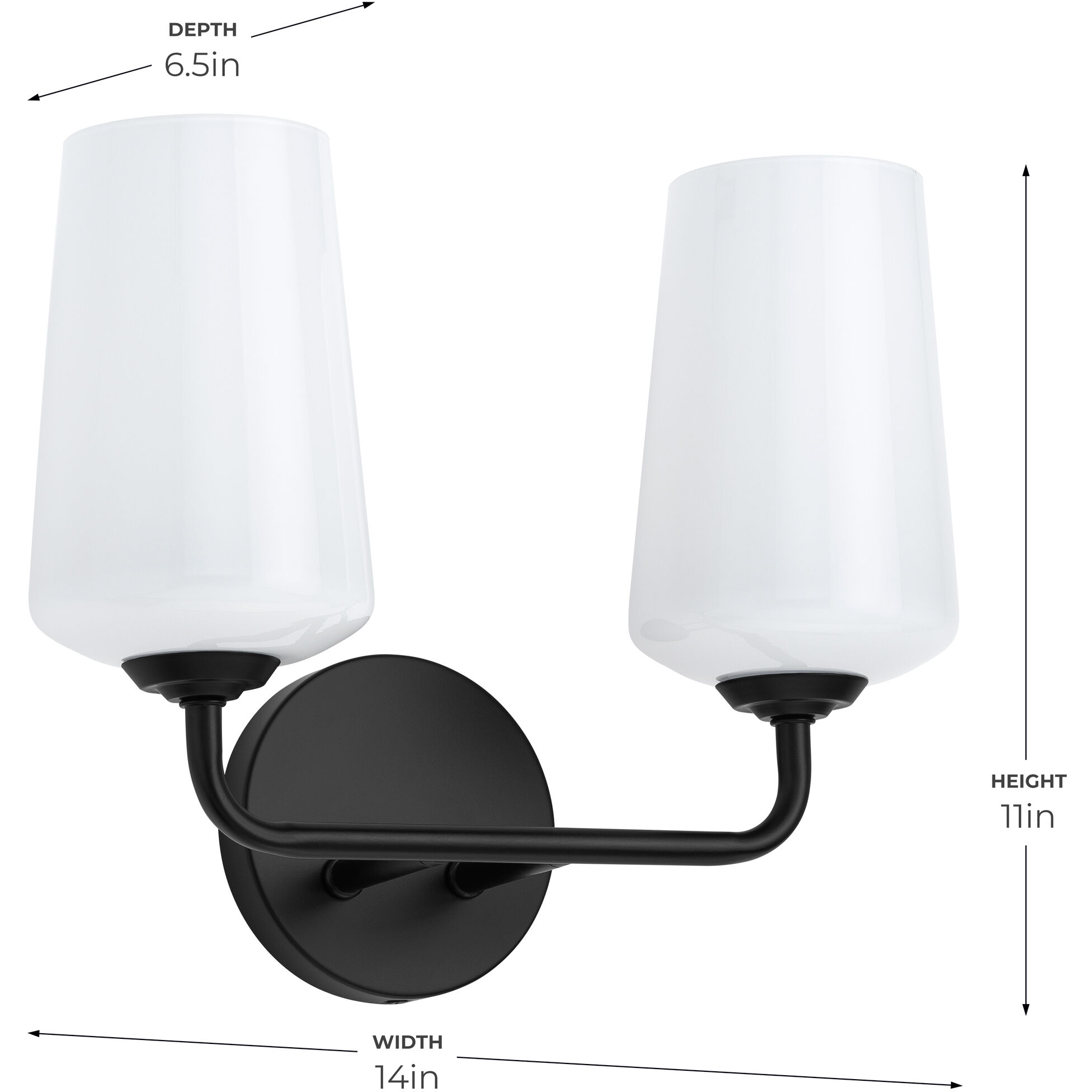 Celino 2 Light 14 inch Black Vanity Light Wall Light