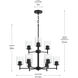 Replay 9 Light 25 inch Black Chandelier Ceiling Light