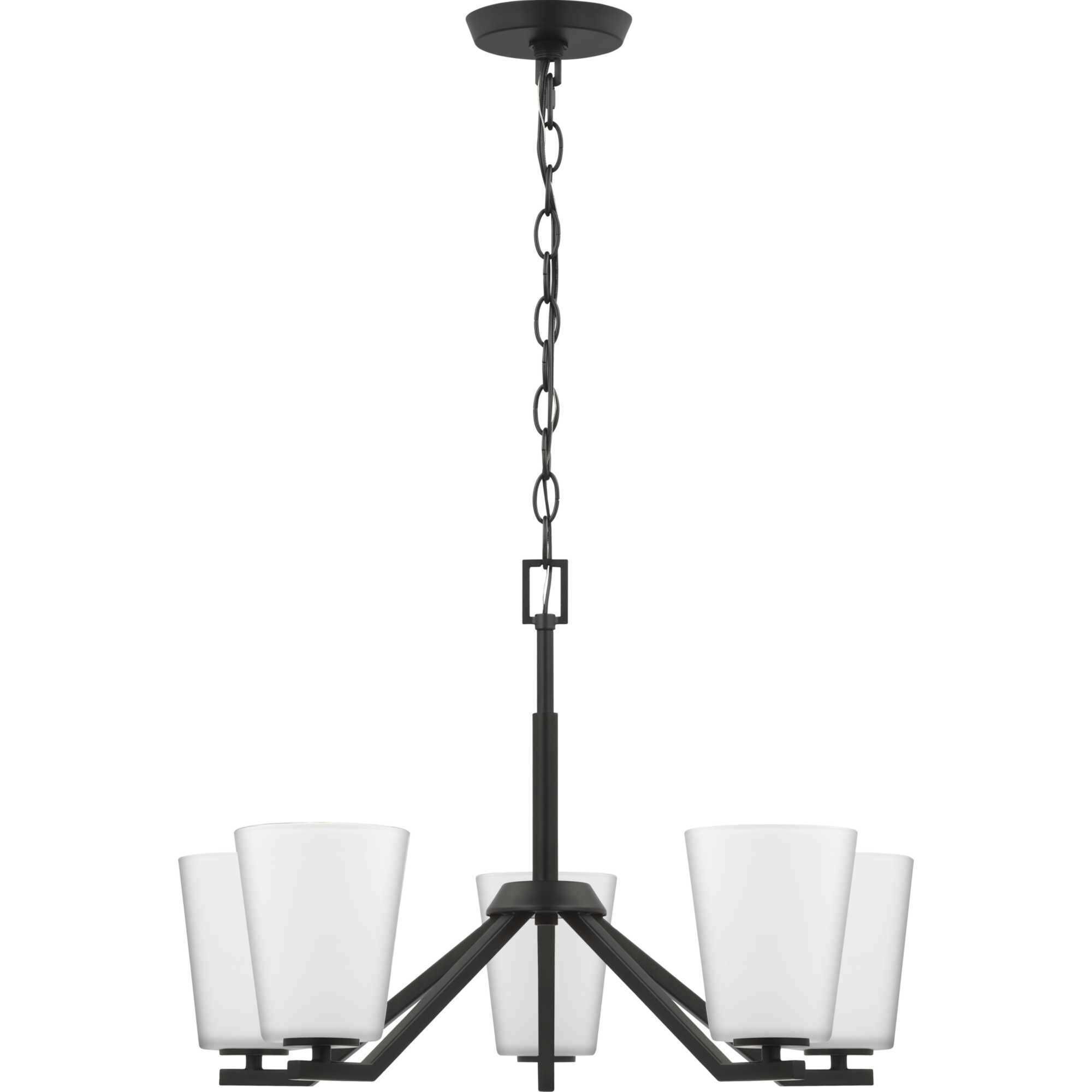 Vertex 5 Light 22.5 inch Matte Black Chandelier Ceiling Light