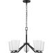 Vertex 5 Light 22.5 inch Matte Black Chandelier Ceiling Light