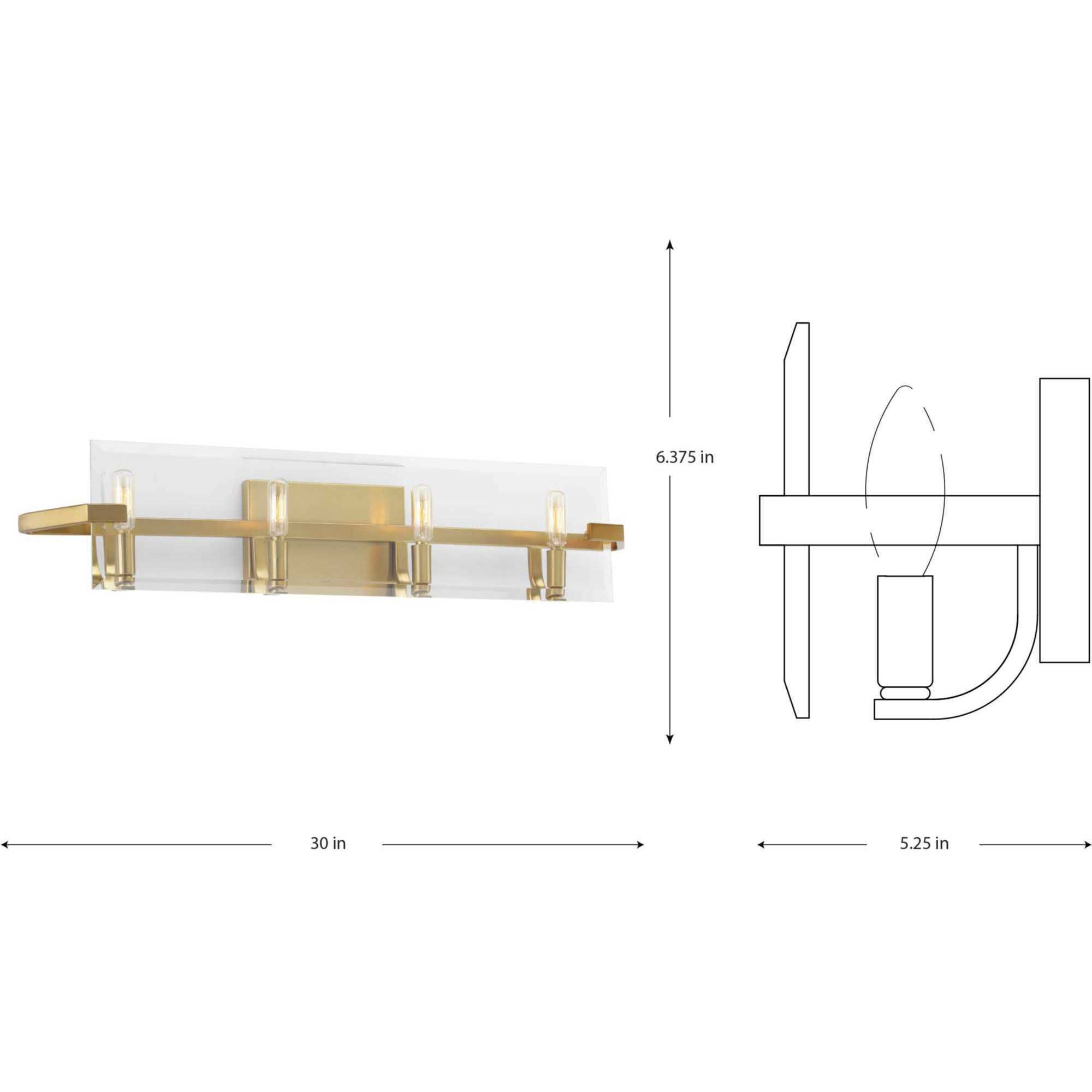 Cahill 4 Light 30 inch Brushed Bronze Bath Vanity Wall Light, Design Series