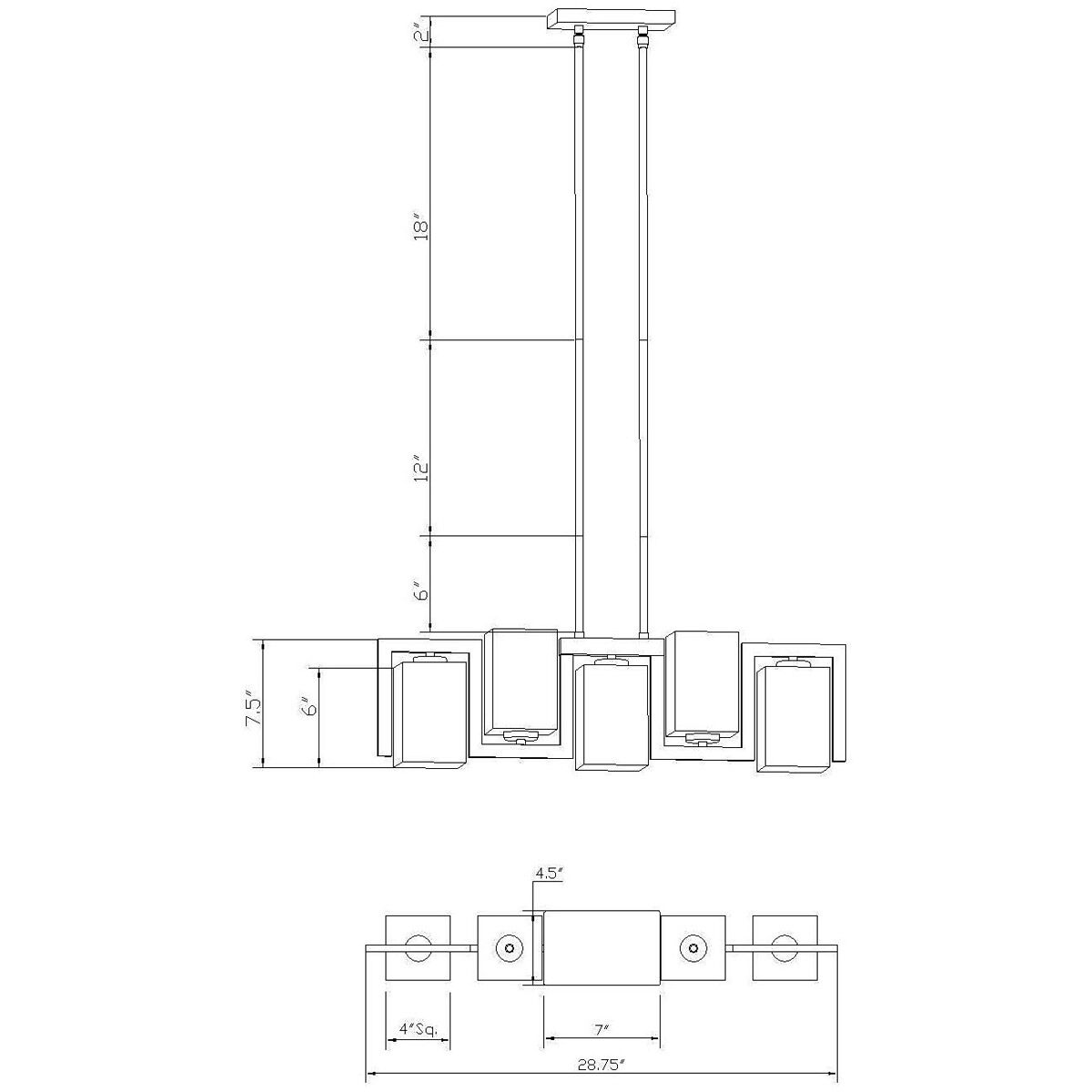Aubrey 5 Light 28.75 inch Antique Bronze Island Pendant Ceiling Light